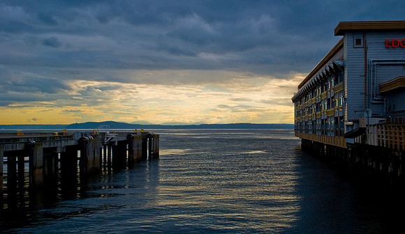 Sunset, Port of Seattle, Seattle Washington | Pono Images
